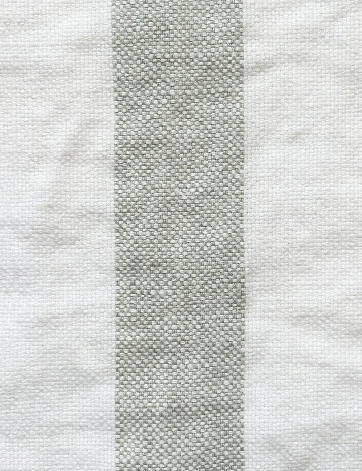 Thyme/Ecru - Hampton Stripe By Raffles Textiles || In Stitches Soft Furnishings Thyme/Ecru - Hampton Stripe By Raffles Textiles || In Stitches Soft Furnishings
