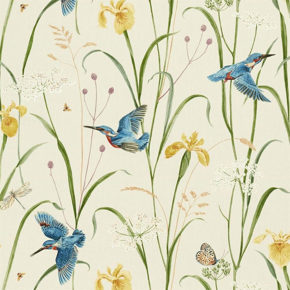Azure/Linen - Kingfisher & Iris By Sanderson || In Stitches Soft Furnishings Azure/Linen - Kingfisher & Iris By Sanderson || In Stitches Soft Furnishings