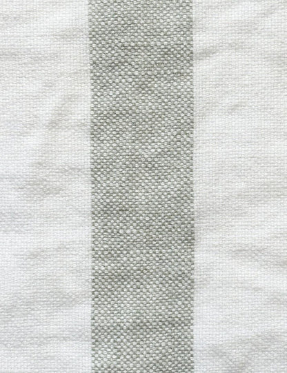 Thyme/Ecru - Hampton Stripe By Raffles Textiles || In Stitches Soft Furnishings