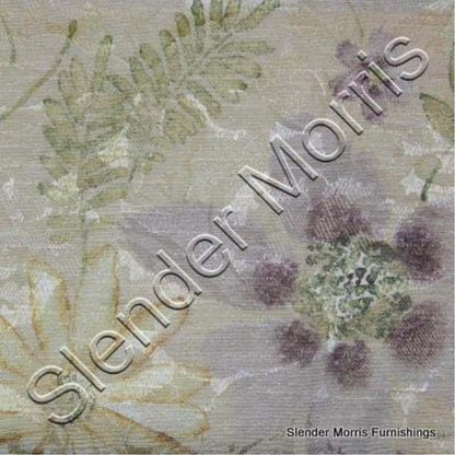 Sand/Grape - Lillypond Floral By Slender Morris || In Stitches Soft Furnishings